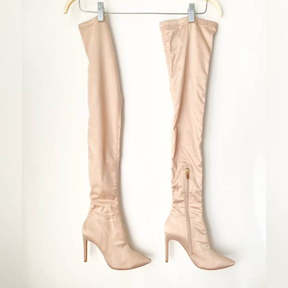 Revolve Boots Women’s 7 Raye Over the Knee OTK Sock Boot Champagne - Picture 3 of 9